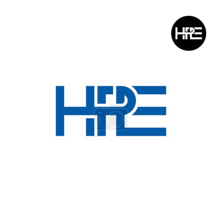 Ilustración de Diseño de monograma de letra de logotipo de HPE - Imagen libre de derechos
