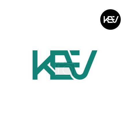 Téléchargez les illustrations : Lettre de logo KEV Conception de monogramme - en licence libre de droit