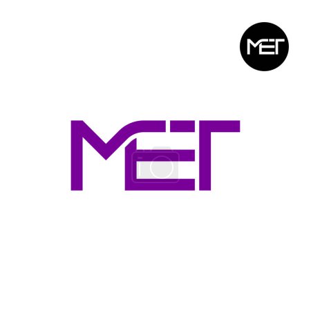 Illustration for MET Logo Letter Monogram Design - Royalty Free Image