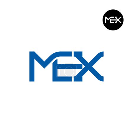Ilustración de MEX Logo Letter Monogram Design - Imagen libre de derechos