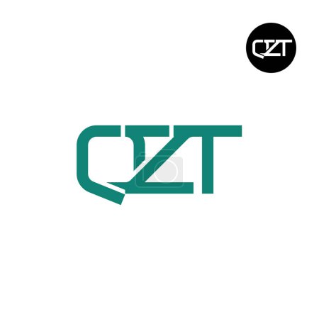 Ilustración de Diseño de monograma de letra de logotipo de QZT - Imagen libre de derechos
