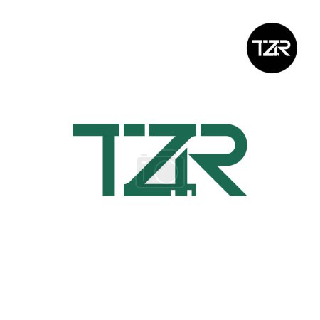 Ilustración de Diseño de monograma de letra de logotipo TZR - Imagen libre de derechos
