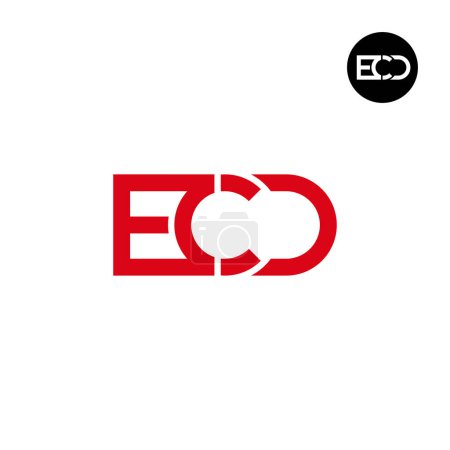Diseño de monograma de letra de logotipo ECD