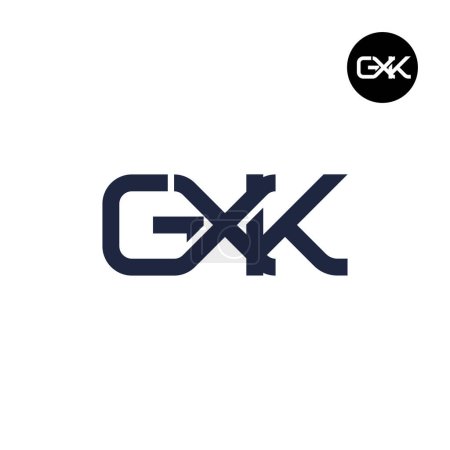 Téléchargez les illustrations : Modèle de monogramme de lettre de logo de GXK - en licence libre de droit
