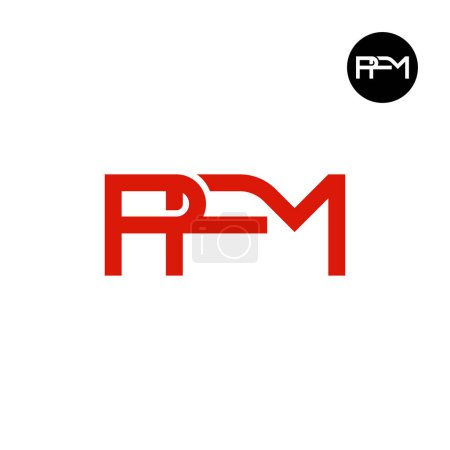 Téléchargez les illustrations : Lettre de logo PFM Conception de monogramme - en licence libre de droit