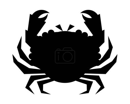 Téléchargez les illustrations : Illustration crabe, vecteur silhouette noire - en licence libre de droit
