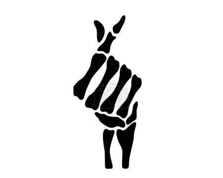 Illustration for Skeleton hands gesture, fingers, tasty, black flat vector, cut files - Royalty Free Image