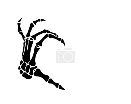 Illustration for Skeleton hands gesture, half heart, fingers, black flat vector, cut files - Royalty Free Image