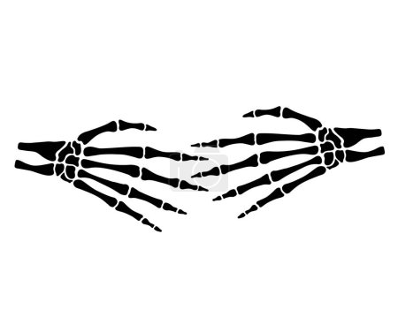 Illustration for Skeleton handshake gesture, fingers, black flat vector, cut files - Royalty Free Image