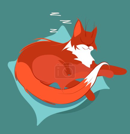 Ilustración de Ilustración vector imagen vectorial un gran gato rojo en rayas está acostado durmiendo descansando. Ilustración vectorial - Imagen libre de derechos
