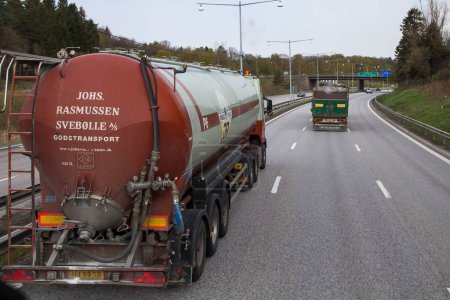 Photo for Traffic on motorway E6-E20 near Molndal, Vastergotland, Sweden. - Royalty Free Image