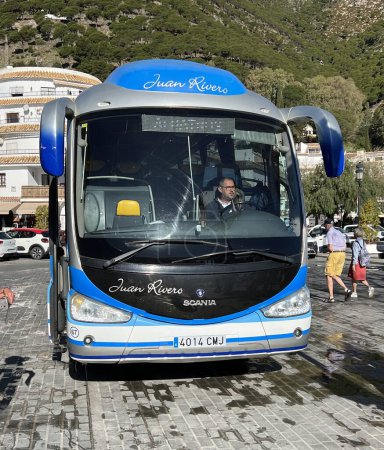Photo for Tourist bus in the village of Mijas, Andalusia, Spain. - Royalty Free Image