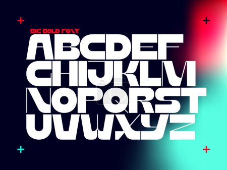 Illustration for Creative vector font set with bold shape - Royalty Free Image