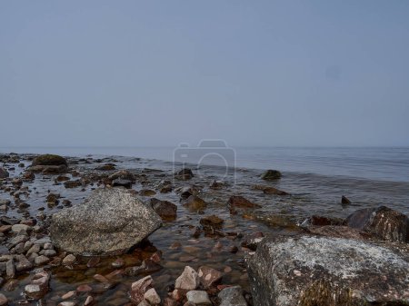 Photo for Coastline of the atlantic ocean along the shores of Scotland at Chanonry lighthouse, famous for Dolphins at high tide. - Royalty Free Image