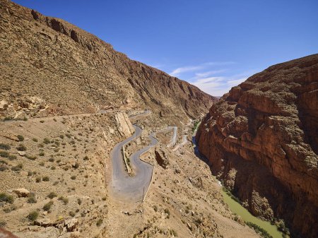 Photo for Tight switchbacks and hairpin turns of the beautiful dades gorges in the mountains of Morocco. - Royalty Free Image
