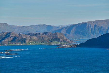 seascape around Runde island in Norway, a popular travel destination for bird watching.