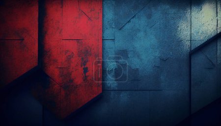 Stylish red blue grunge background with a rough texture and space for text. Perfect for showcasing your creative ideas and making a bold statement