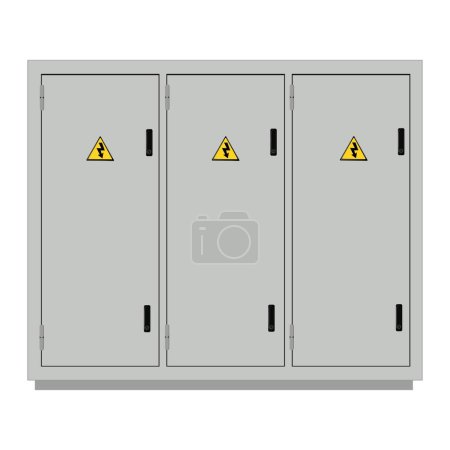 Illustration for Electrical box, industrial electrical control panel. Substation. Vector illustration - Royalty Free Image