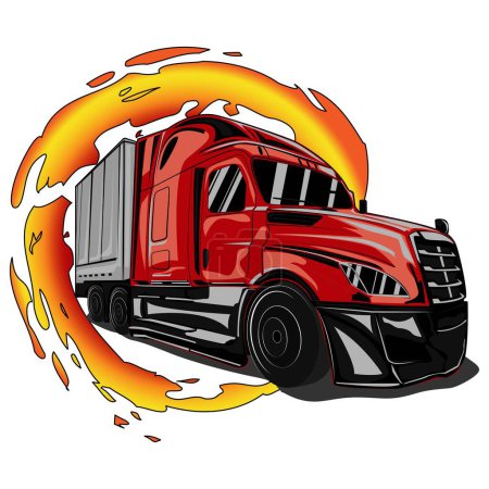 Ilustración de Ilustración de camiones aislados sobre fondo blanco. Ilustración vectorial - Imagen libre de derechos