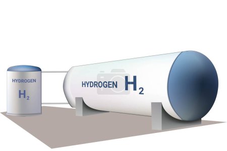 hydrogen storage tank H2 green energy ans ecology. Vector illustration
