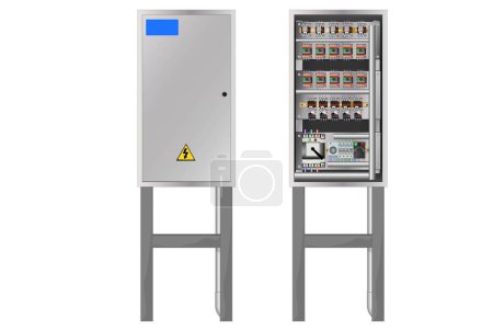 Electrical Panel With magnetic contactor . Vector illustration