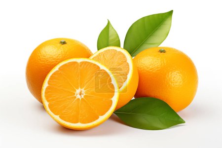 Téléchargez les photos : Fruit orange coupé en deux isolé sur fond blanc, avec chemin de coupe - en image libre de droit