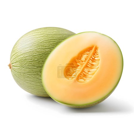 Photo for Half melon isolated on white background, With clipping path - Royalty Free Image