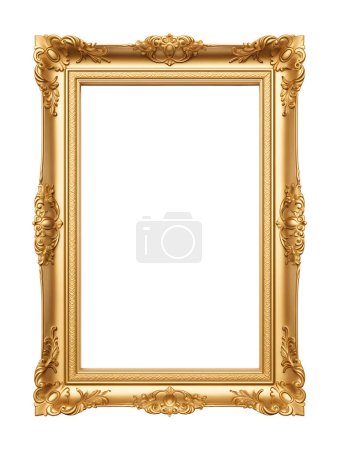 Photo for Picture frame gold luxury, Clipping path - Royalty Free Image