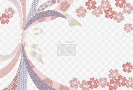 Illustration for Japanese pattern, traditional pattern, bundled Noshi background - Royalty Free Image