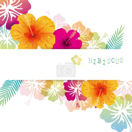 Ilustración de Fondo de ilustración de flores de hibisco - Imagen libre de derechos