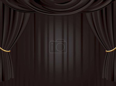 Ilustración de Fondo de cortina negra y escenario - Imagen libre de derechos