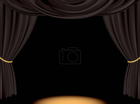 Illustration for Background of black curtain and stage - Royalty Free Image