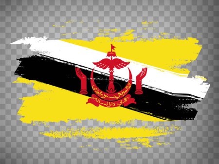 Ilustración de Bandera de Brunei pincelada de fondo. Marcar Brunei sobre fondo transparente para su diseño, aplicación, interfaz de usuario. Vector de acciones. EPS10. - Imagen libre de derechos