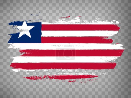 Flagge von Liberia Pinselstrich Hintergrund. Flagge Liberia auf transparentem Hintergrund für Ihr Design, Ihre App, Ihre Benutzeroberfläche. Aktienvektor. EPS10.