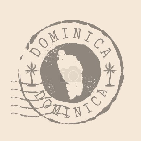 Téléchargez les illustrations : Dominica  Stamp Postal. Map Silhouette rubber Seal.  Design Retro Travel. Seal of Map Dominica grunge  for your web site design, app, UI.  EPS10. - en licence libre de droit