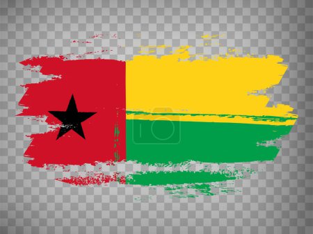 Flag of  Guinea-Bissau brush stroke background.  Flag Republic of  Guinea-Bissau on transparent background for your design, app, UI.  Stock vector. EPS10.