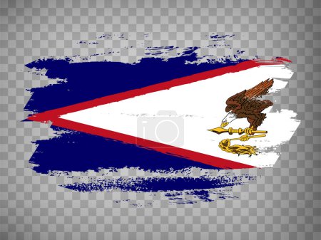 Ilustración de Bandera de Samoa Americana pincelada de fondo. Bandera American Samoa sobre fondo transparente para su diseño, aplicación, interfaz de usuario. Vector de acciones. EPS10. - Imagen libre de derechos