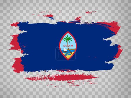 Illustration for Flag of  Guam brush stroke background.  Flag Guam  on transparent background for your design, app, UI.  Stock vector. EPS10. - Royalty Free Image