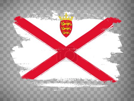 Illustration for Flag of  Jersey brush stroke background.  Flag Bailiwick of Jersey on transparent background for your design, app, UI.  Stock vector. EPS10. - Royalty Free Image