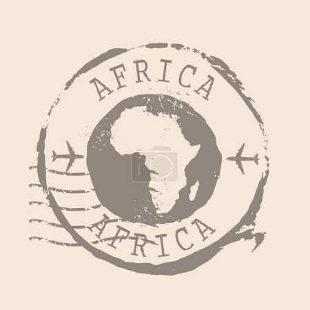 Ilustración de Sello Postal de África. Mapa Sello de goma de silueta. Diseño Retro Travel. Seal Map of Africa grunge para su diseño. EPS10 - Imagen libre de derechos