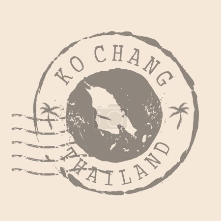 Téléchargez les illustrations : Timbre postal de Ko Chang. Carte Silhouette caoutchouc Seal. Design Retro Travel. Seal Map Ko Chang de Thaïlande grunge pour votre design. PSE10 - en licence libre de droit