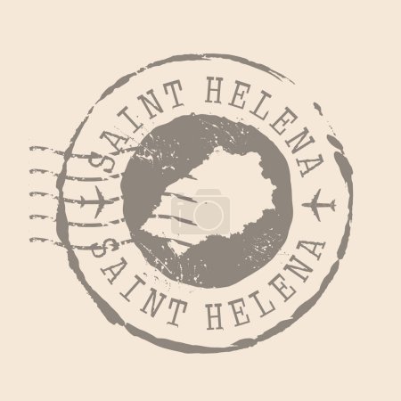 Illustration for Stamp Postal of  Saint Helena island. Map Silhouette rubber Seal.  Design Retro Travel. Seal of Map Saint Helena grunge  for your design.  EPS10 - Royalty Free Image