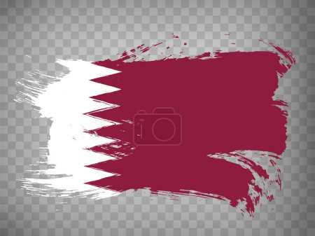 Téléchargez les illustrations : Drapeau du Qatar fond de coup de pinceau. Drapeau du Qatar sur fond transparent pour la conception de votre site Web, app, UI. Vecteur de stock. PSE10. - en licence libre de droit