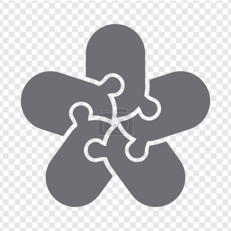 Téléchargez les illustrations : Puzzle icône simple en gris. Puzzle icône simple des cinq éléments sur fond transparent pour la conception de votre site Web, app, UI. PSE10. - en licence libre de droit