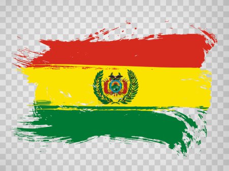 Téléchargez les illustrations : Drapeau de la Bolivie de coups de pinceau. Waving Flag Bolivia sur fond transparent pour la conception de votre site web, logo, application, interface utilisateur. Vecteur de stock. Illustration vectorielle EPS10. - en licence libre de droit