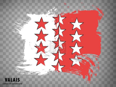 Flagge Kanton Wallis Pinselstriche. Flagge des Wallis auf transparentem Hintergrund für Ihr Webseiten-Design, App, UI. Die Schweiz. EPS10.