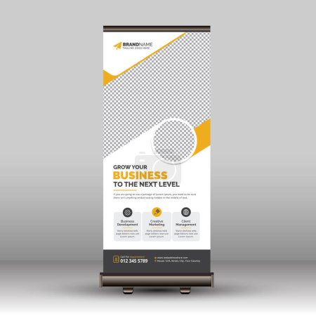 Photo for Modern Professional Business Corporate Roll Up Banner, Standee Template Design for Advertising and Multipurpose Use - Royalty Free Image