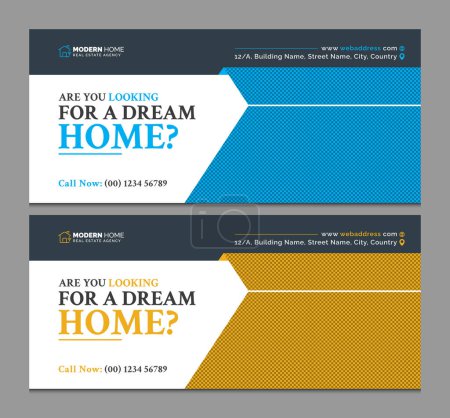 Photo for Professional Real Estate Billboard Unique Design, Minimalist Real Estate Billboard Banner Simple Design with Creative Shapes and Concept - Royalty Free Image