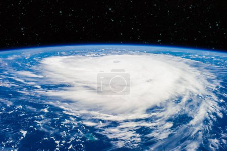 Photo for Hurricane Edouard as seen from space. Satellite view of tornado, storm or typhoon photo. Elements of this image furnished by NASA. - Royalty Free Image