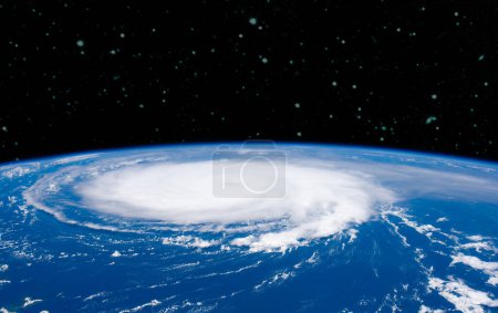 Photo for Hurricane Sam. Satellite view of Hurricane Sam on Atlantic Ocean and Trinidad and Tobago. Aerial view of tornado, storm or typhoon photo. Elements of this image furnished by NASA. - Royalty Free Image